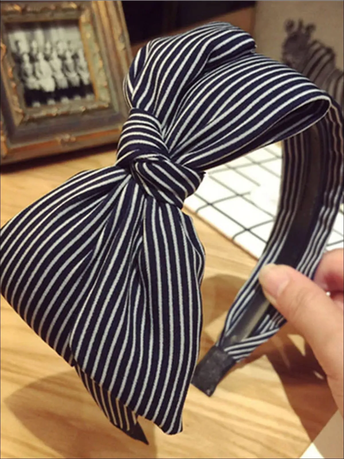 Girls Printed Large Bow Headband