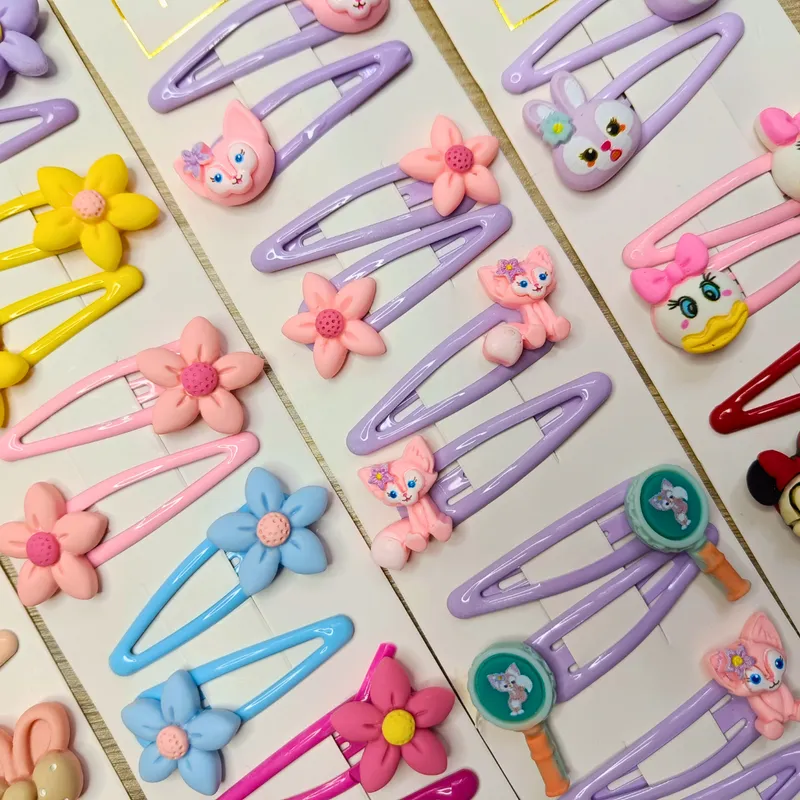 Hair Clips for Kids Tic Tac Clips for Baby Girls Set Latest Fancy Hair Pins (Pack of 1, Random Design)
