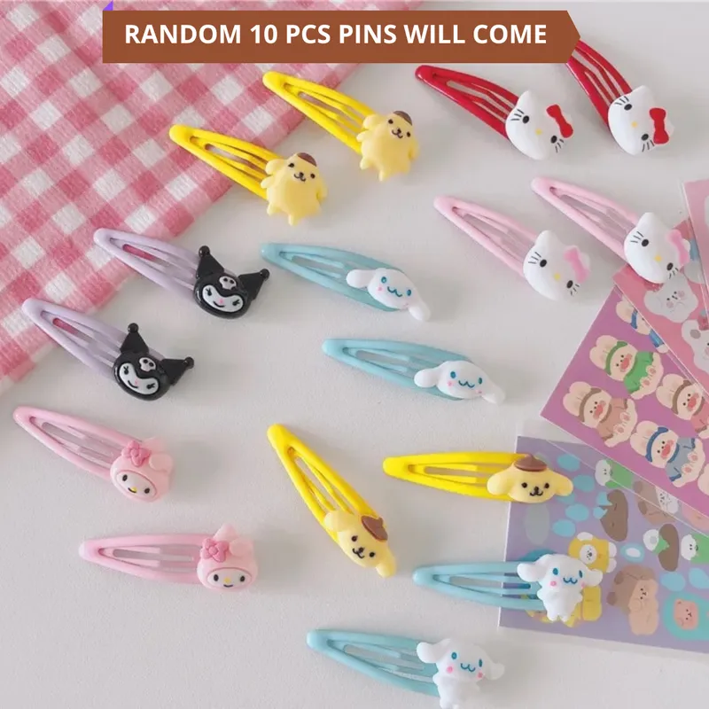 Hair Clips for Kids Tic Tac Clips for Baby Girls Set Latest Fancy Hair Pins (Pack of 1, Random Design)
