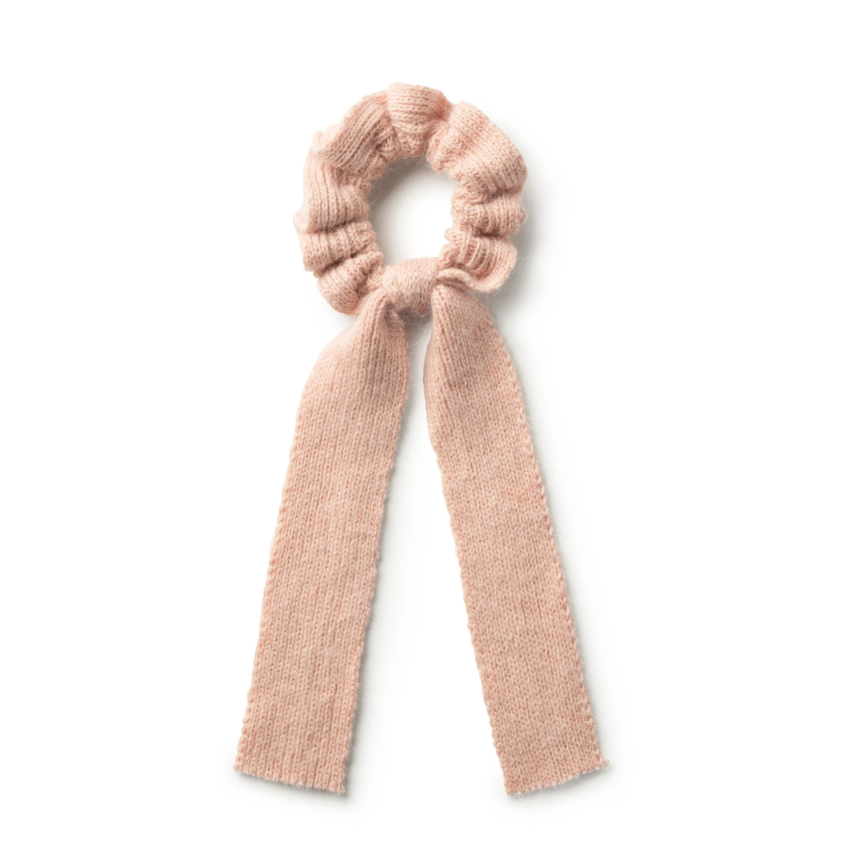 Halo Luxe Avery Ribbed Knit Long Tail Scrunchie - Ballet Slipper