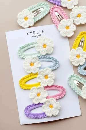 Handmade Daisies Hair Clip Set of 4