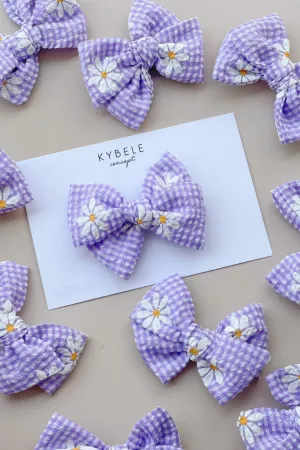 Handmade Lilac Gingham Hair Clip