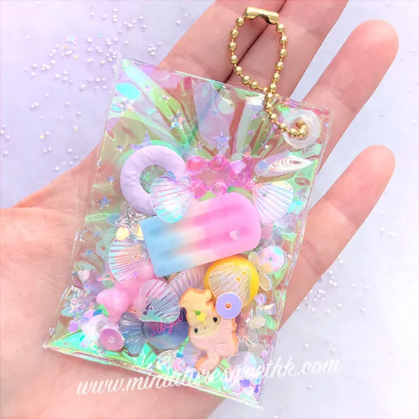 Iridescent Clear PVC Fabric Sheet | Transparent Vinyl Leather in Rainbow Colour | Kawaii Handbag Making (Clear Red / 20cm x 26cm / 0.1mm)