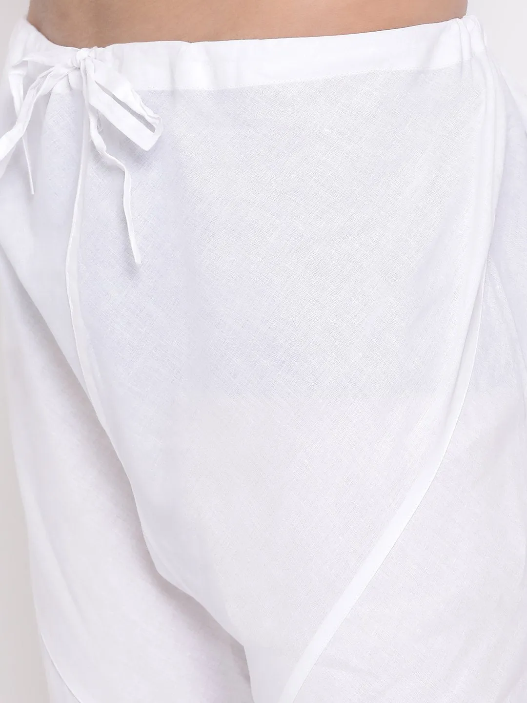 Jashvi Men's White Pure Cotton Kurta Pyjama Set
