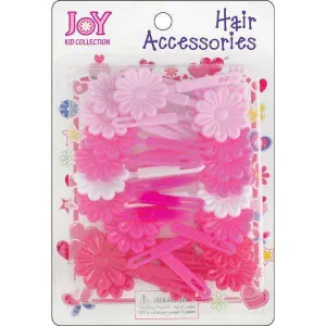 Joy Hair Barrettes 10Ct Asst Pink
