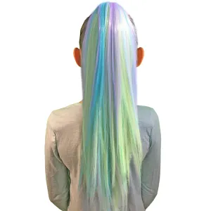 Kids Rainbow Blue, Purple, Yellow & Pink Hair Extension Ponytail