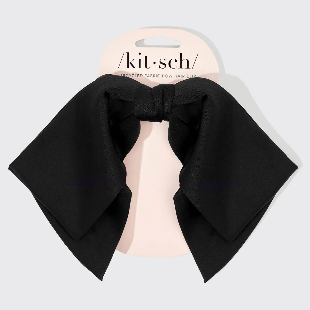 KITSCH Recycled Fabric Bow Hair Clip 1pc- Black