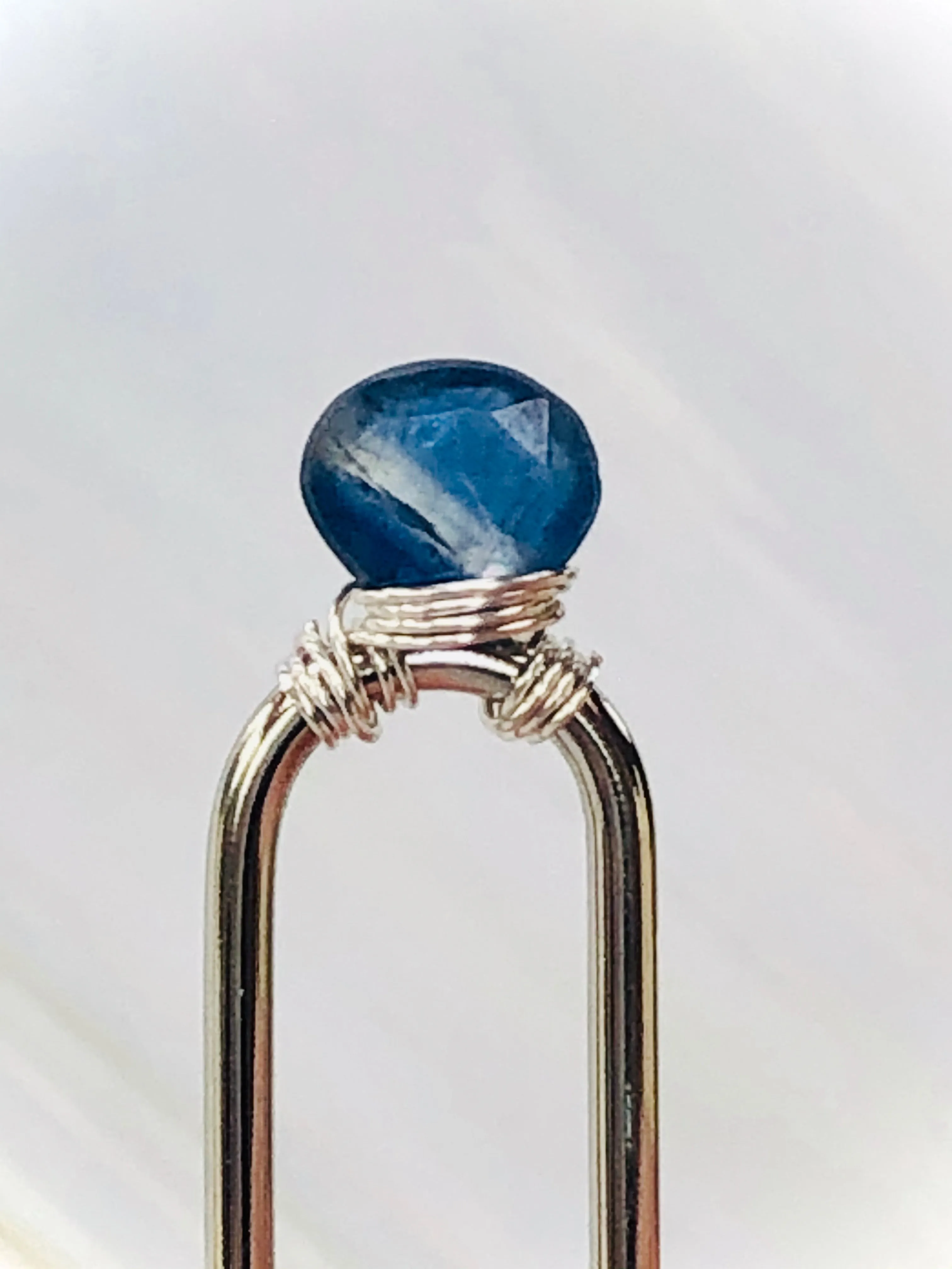 Kyanite Gemstone Hair Pin, Luxury Hair Pin, Gemstone Silver Hair Pin