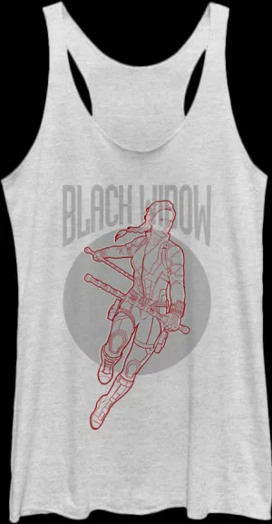 Ladies Black Widow Sketch Avengers Endgame Racerback Tank Top