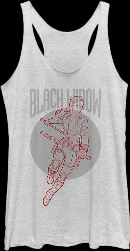 Ladies Black Widow Sketch Avengers Endgame Racerback Tank Top