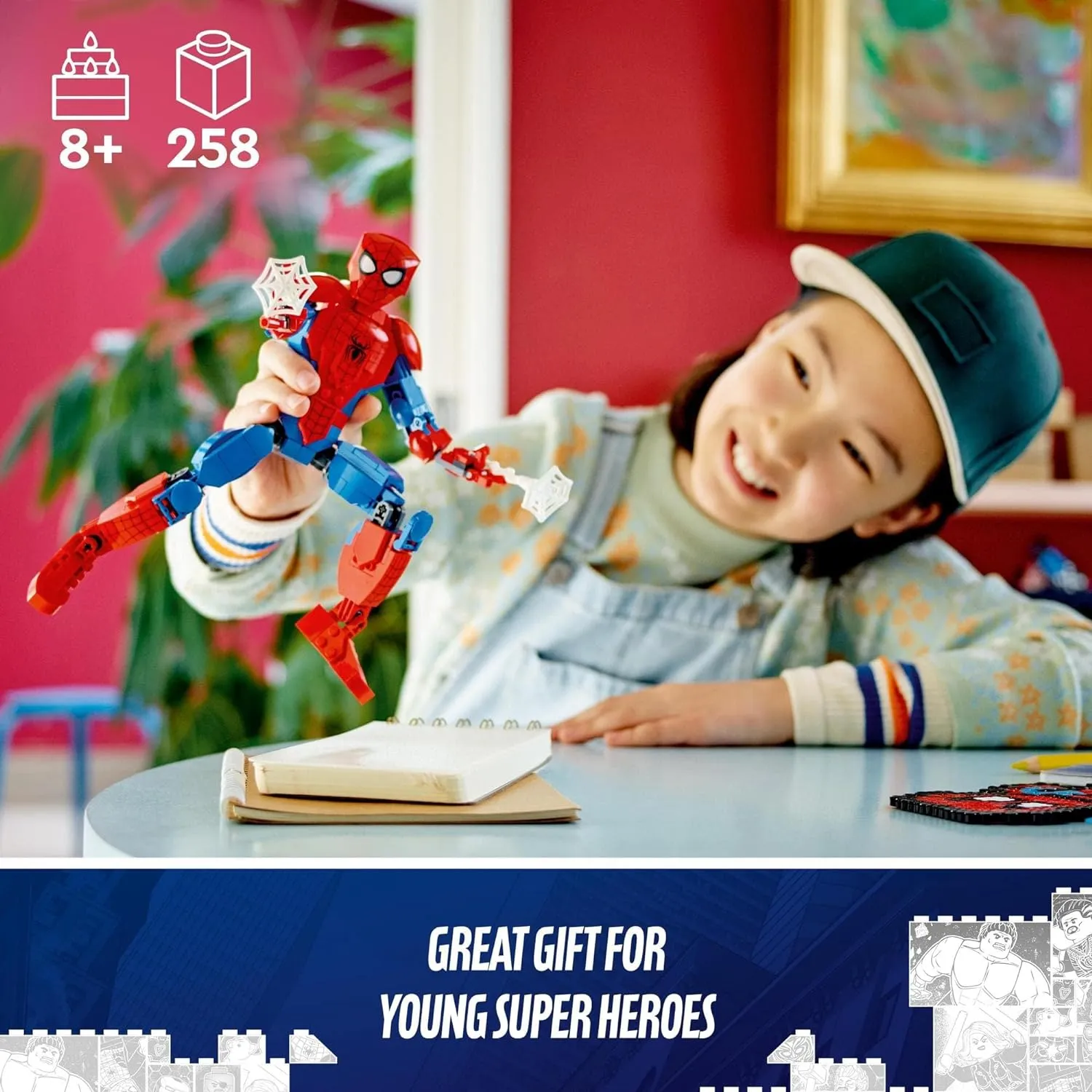 LEGO Marvel Spider-Man Figure Building Kit for Ages 8 