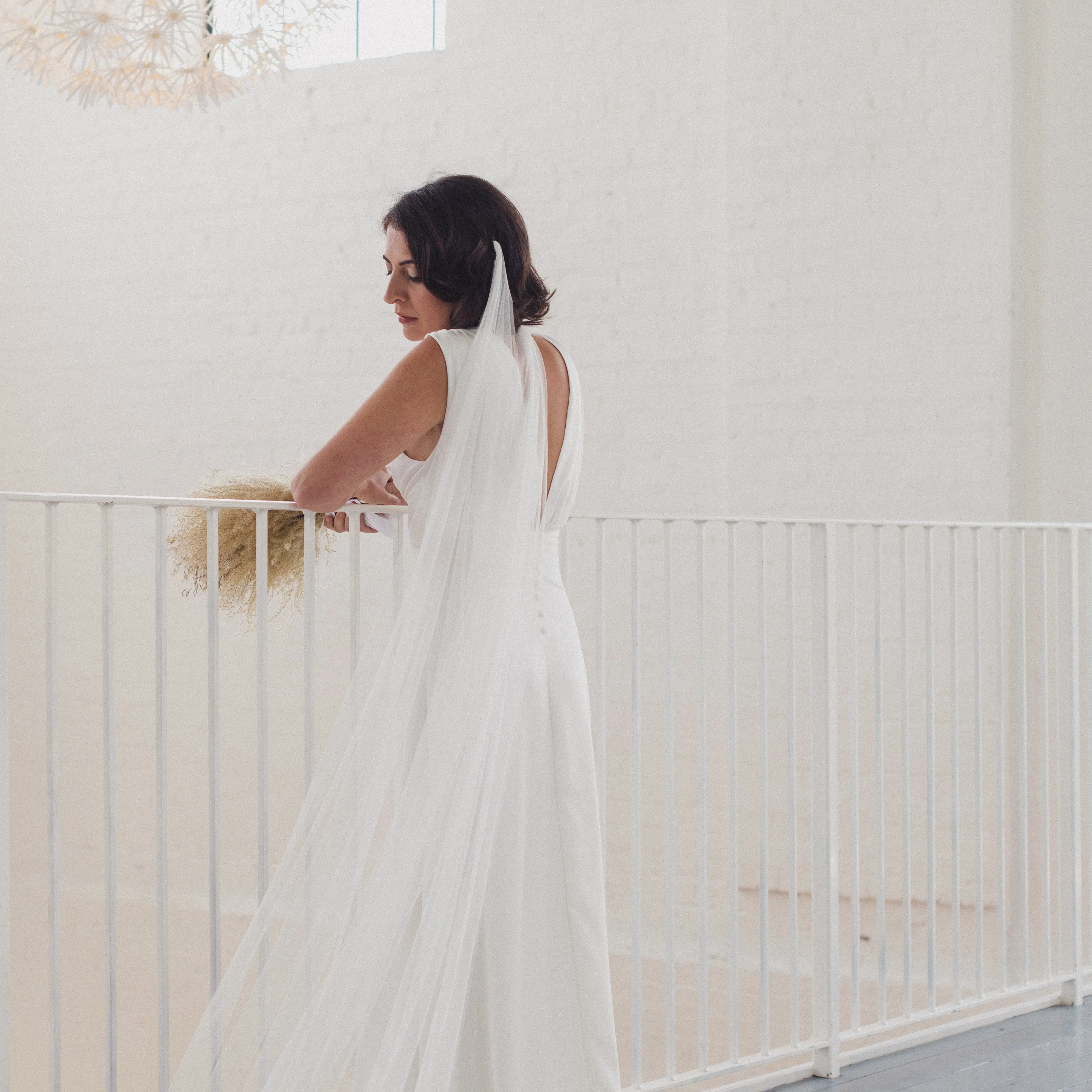 LIBERTY | Soft tulle draped veil (narrow width)