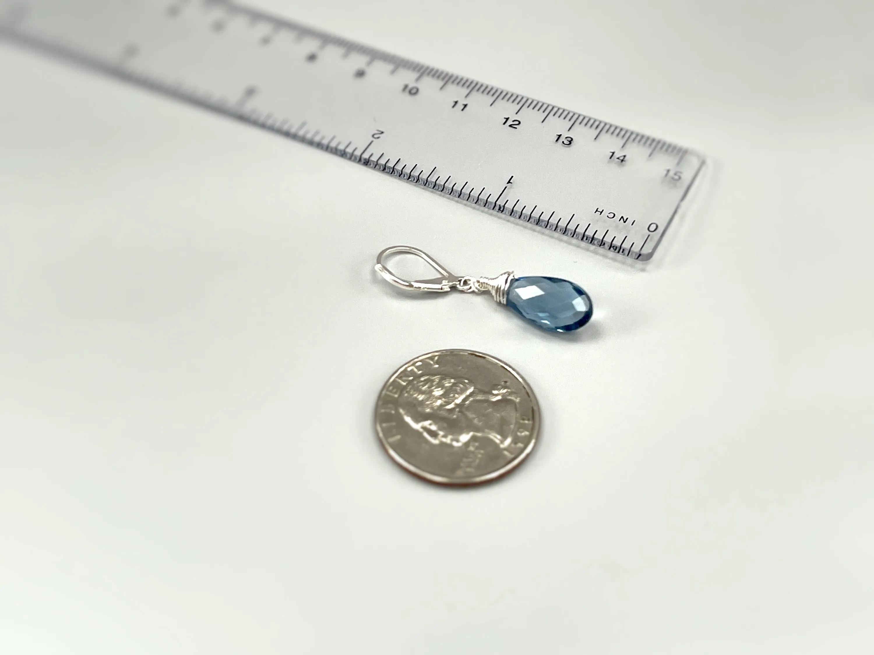 London Blue Topaz Quartz earrings dangle