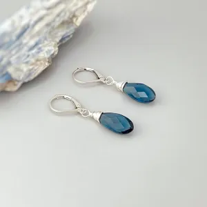 London Blue Topaz Quartz earrings dangle