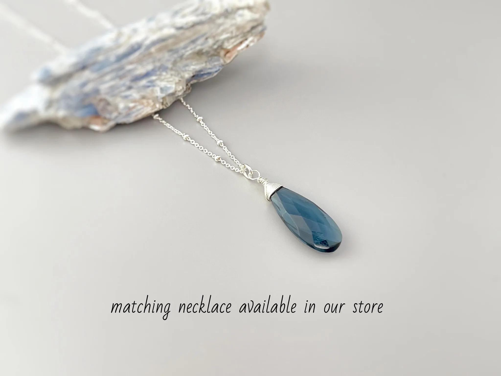 London Blue Topaz Quartz earrings dangle