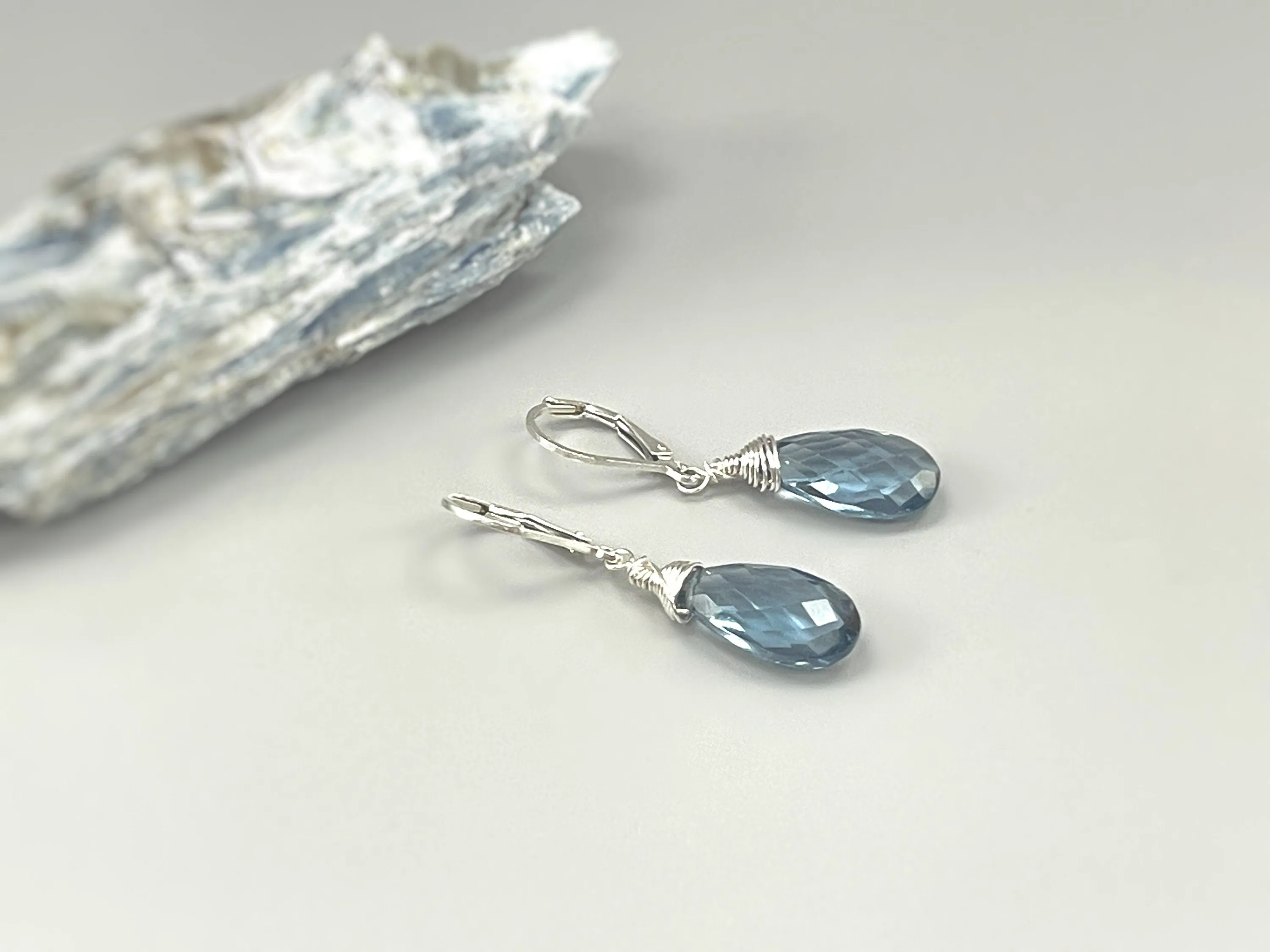London Blue Topaz Quartz earrings