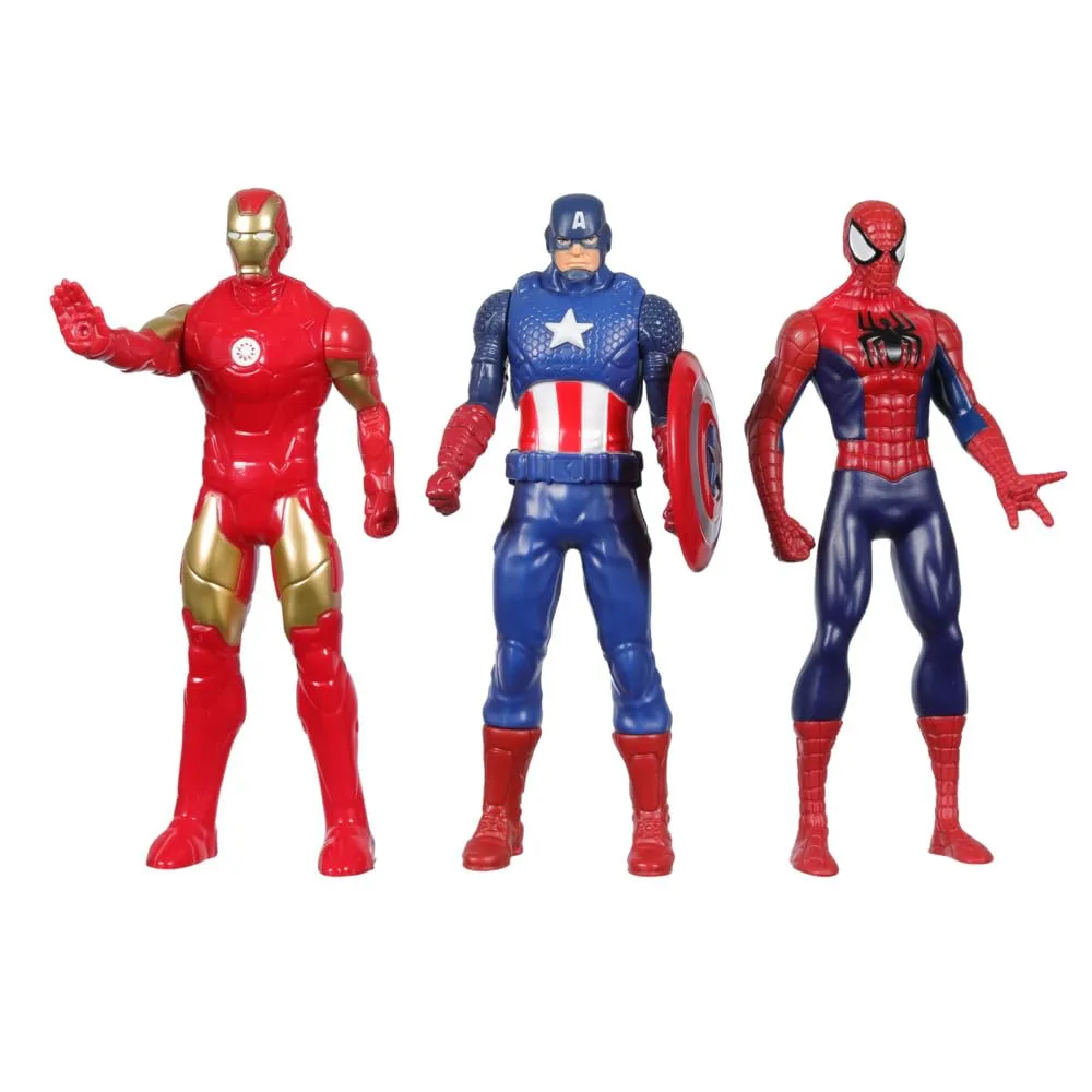 Marvel 6-Inch 3 Pack Set Including Iron Man, Captain America, and Spider-Man Action Figure, Super Hero Toys for Kids, Ages 4 