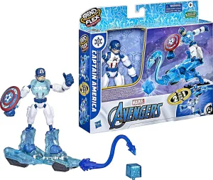 Marvel Avengers Bend and Flex Missions 6-Inch-Scale Captain America Ice Mission Figure with 2-in-1 Accessory for Ages 4 and Up