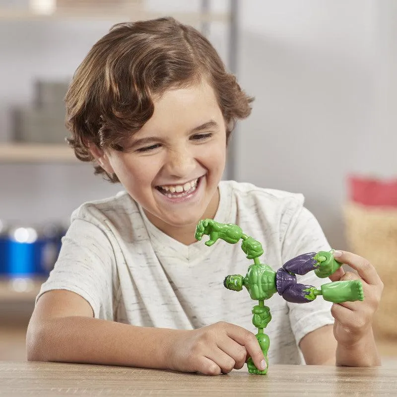 Marvel Avengers Bend And Flex Toy, 6-Inch Flexible Hulk Action Figure, Blast Accessory, For Kids Ages 4 &Up