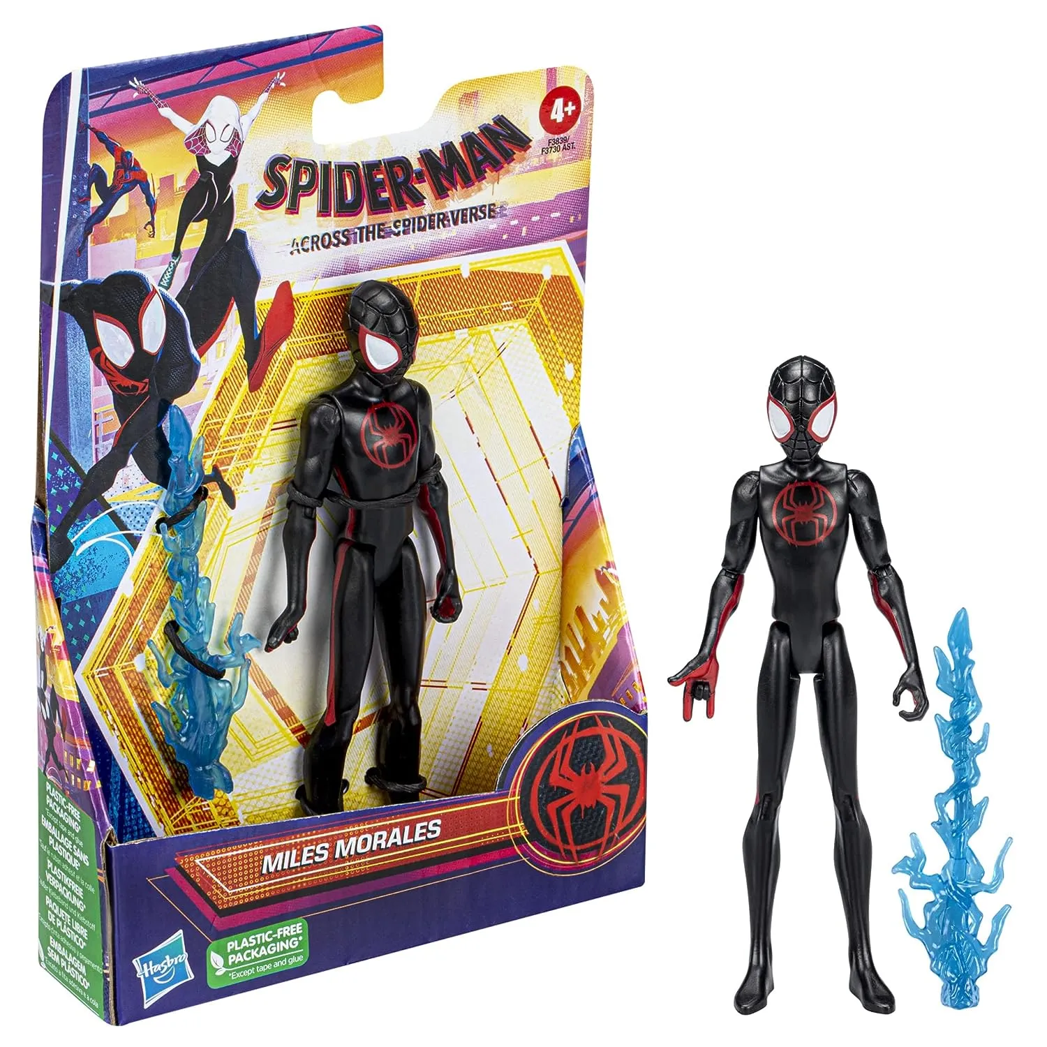 Marvel Spider-Man: Across The Spider-Verse Miles Morales Toy, 6-Inch-Scale Action Figure with Web Accessory, Toys for Kids