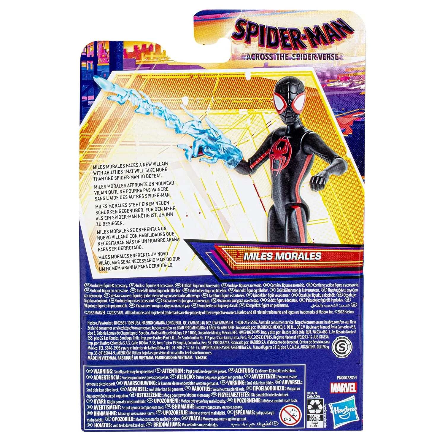 Marvel Spider-Man: Across The Spider-Verse Miles Morales Toy, 6-Inch-Scale Action Figure with Web Accessory, Toys for Kids