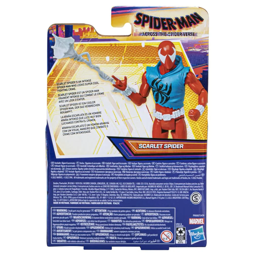 Marvel Spider-Man: Across The Spider-Verse Scarlet Spider 6-Inch-Scale Action Figure with Guitar Accessory