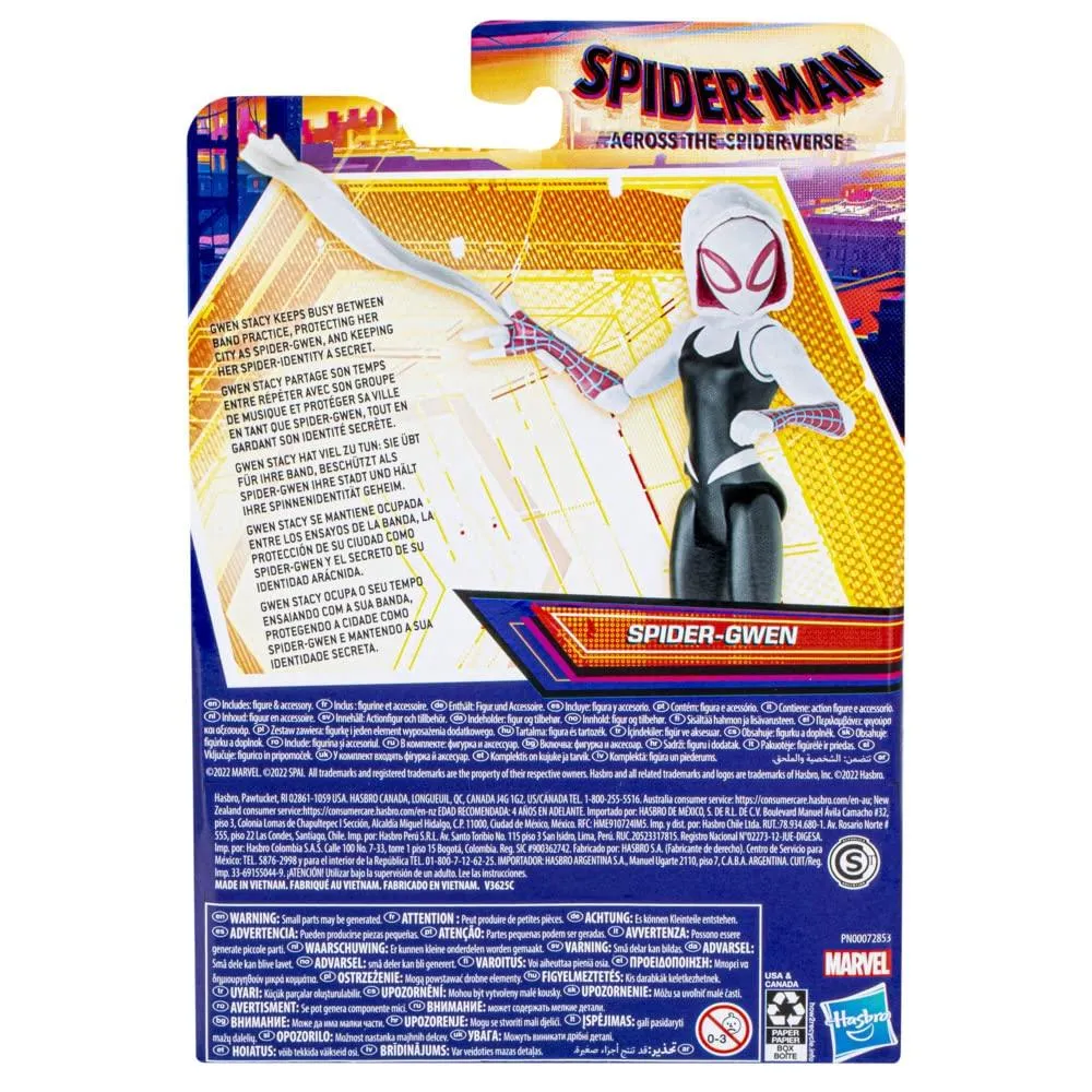Marvel Spider-Man: Across The Spider-Verse Spider-Gwen 6-Inch-Scale Action Figure with Web Accessory Toy