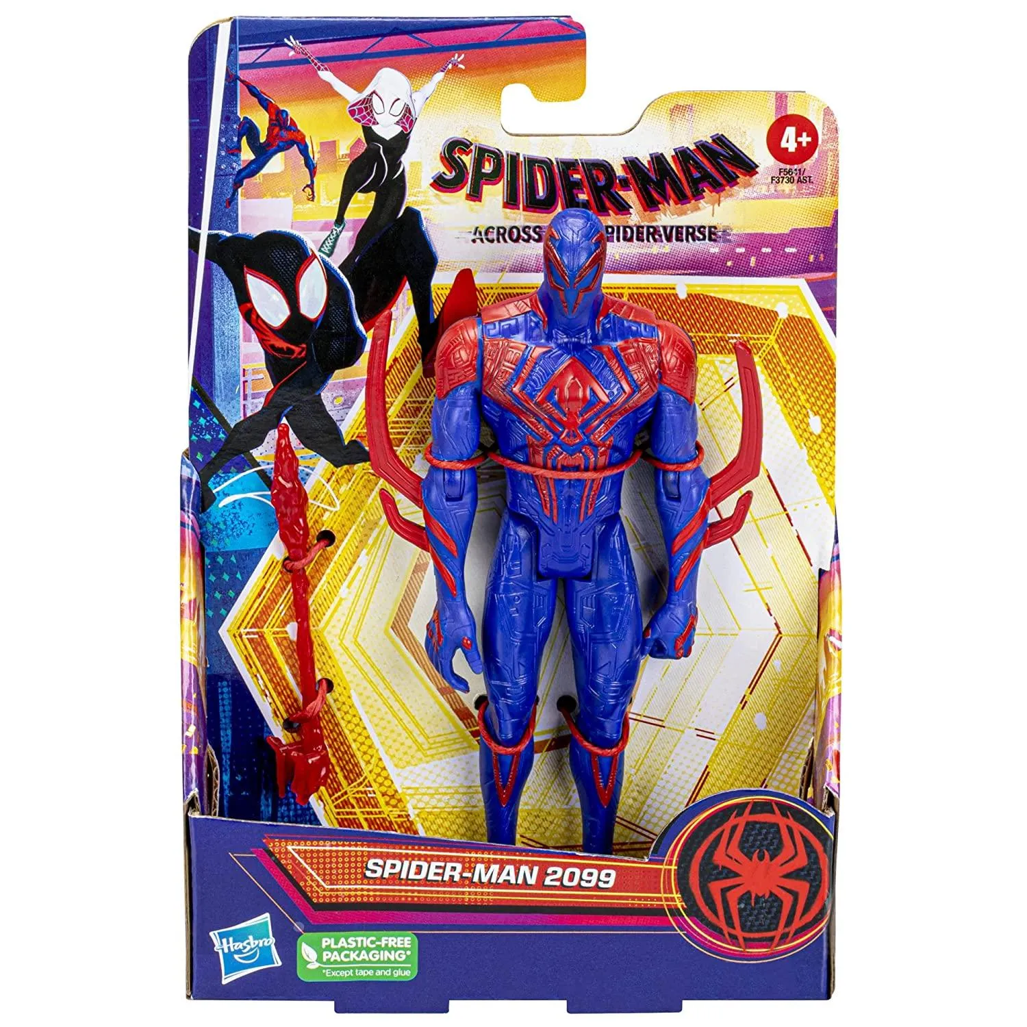 Marvel Spider-Man: Across The Spider-Verse Spider-Man 2099 6-Inch-Scale Action Figure with Web Accessory Toy
