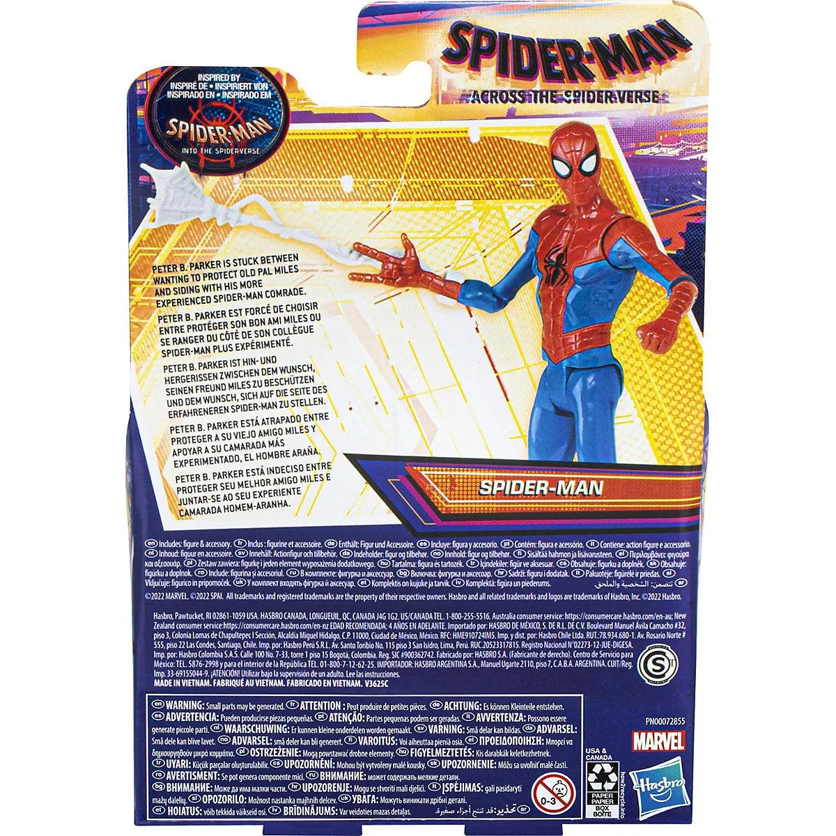 Marvel Spider-Man: Across The Spider-Verse Spider-Man 6-Inch-Scale Action Figure with Web Accessory Toy