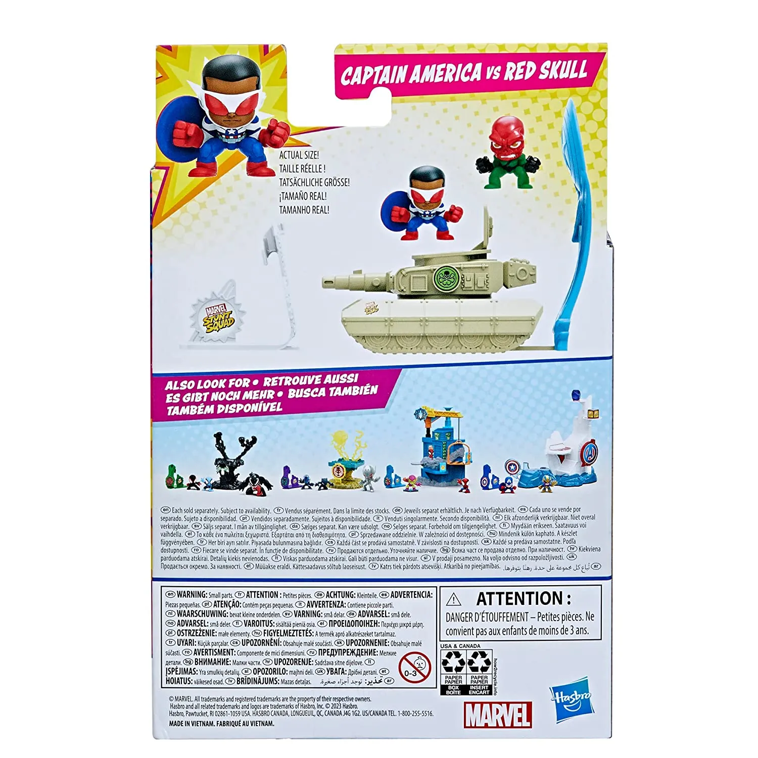 Marvel Stunt Squad 1.5-Inch Captain America vs. Red Skull Playset for Kids Ages 4 Years and Up