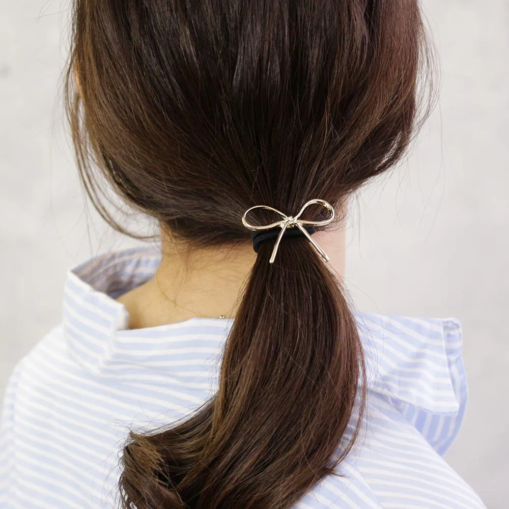 Metal Bow Tie Ponytail Holder