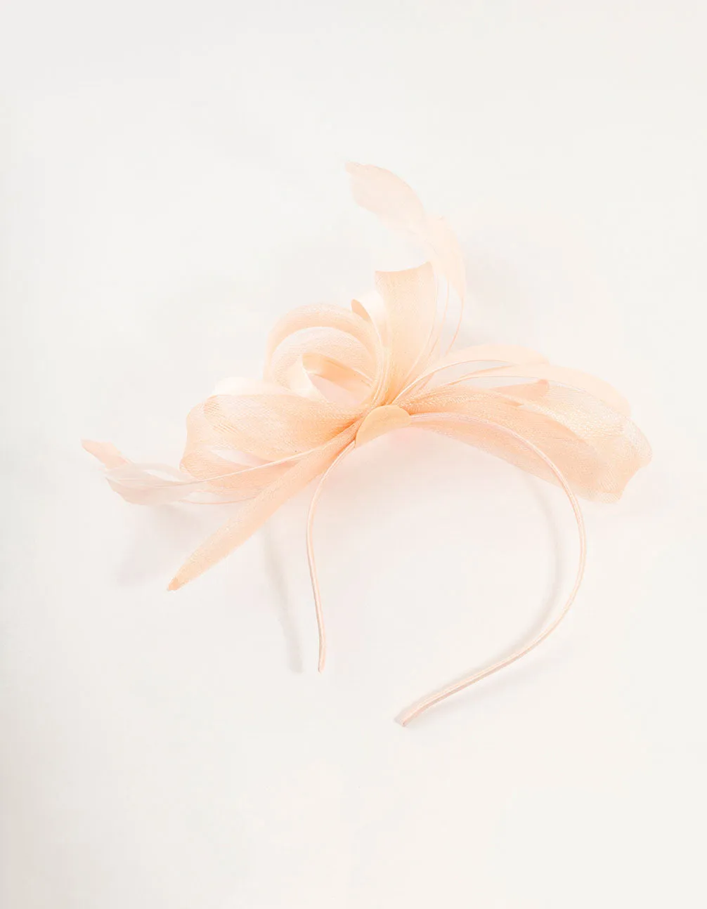 Metallic Peach Feather Fascinator
