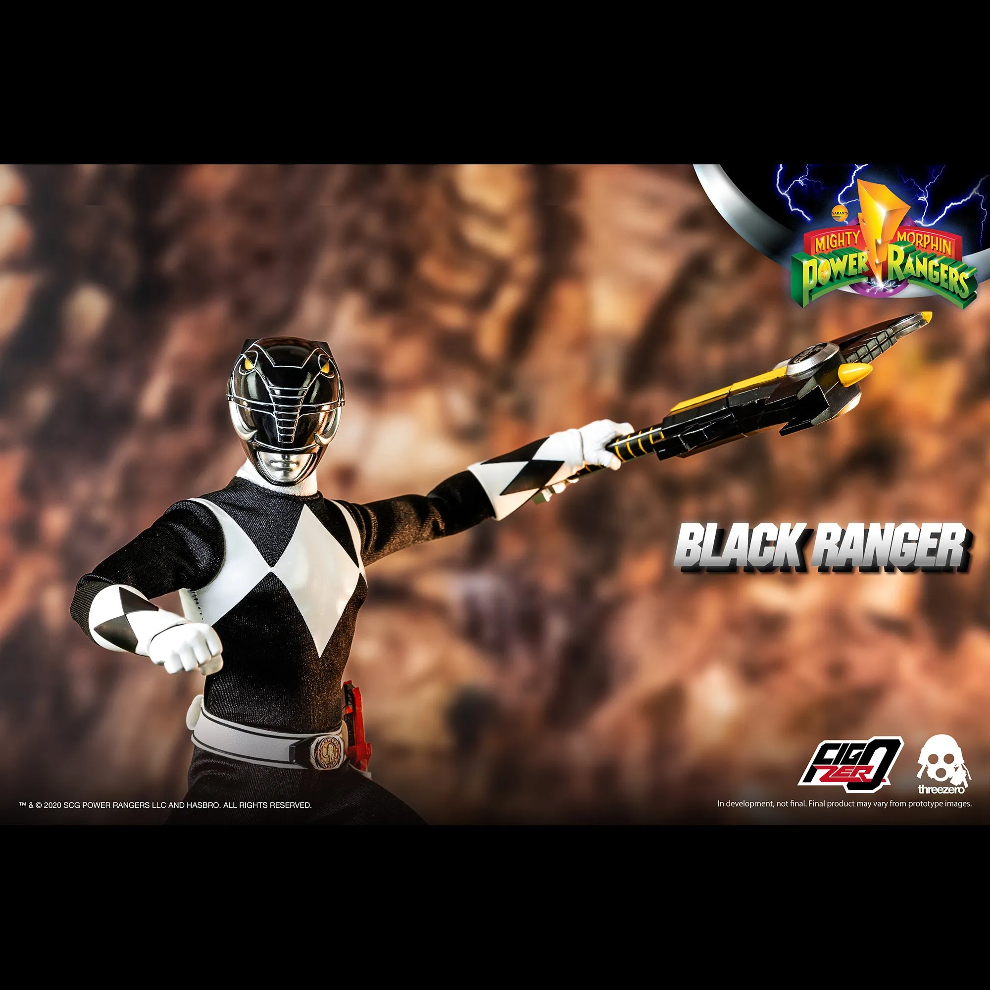 Mighty Morphin Power Rangers Black Ranger Collectible Figure 1/6 Scale By Threezero
