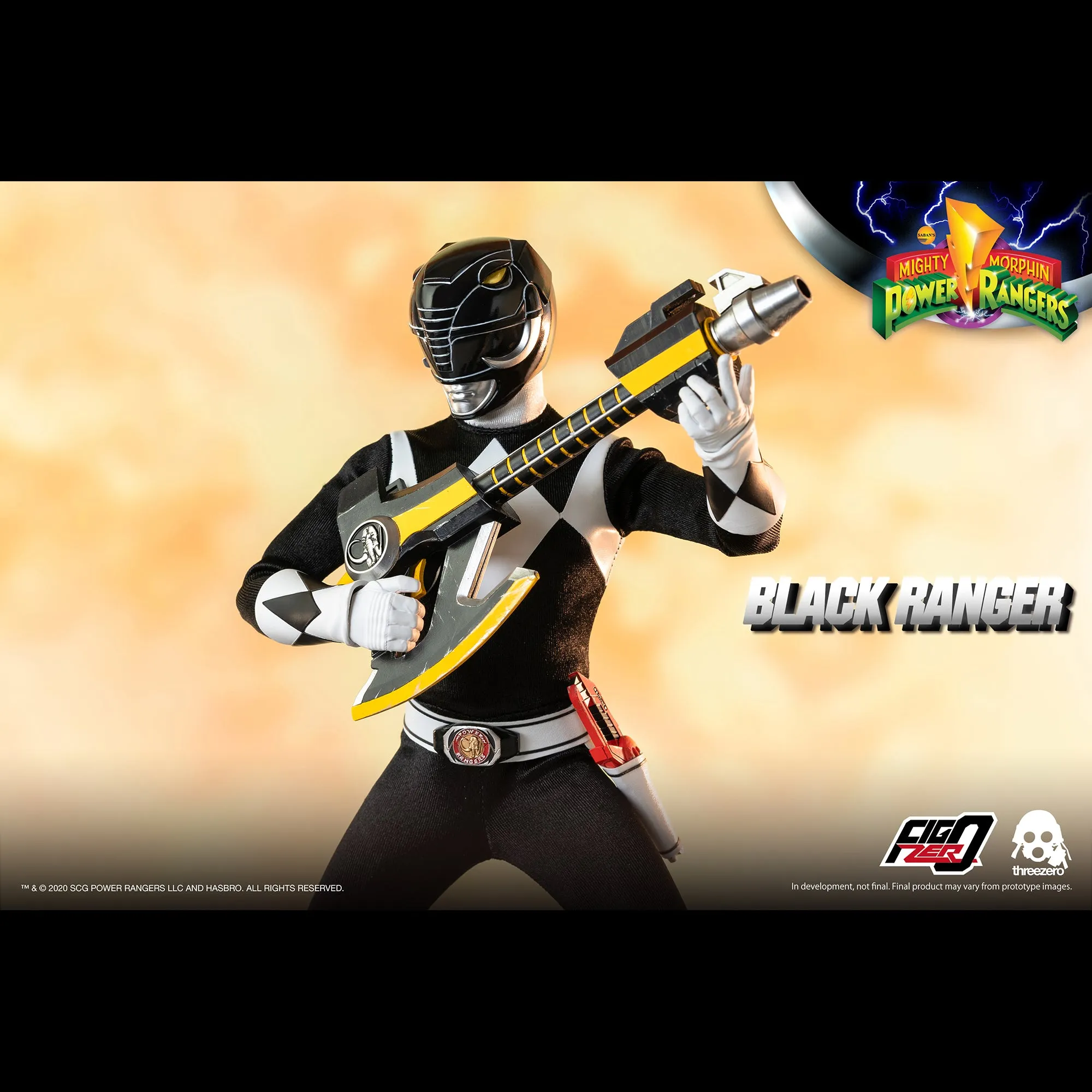 Mighty Morphin Power Rangers Black Ranger Collectible Figure 1/6 Scale By Threezero