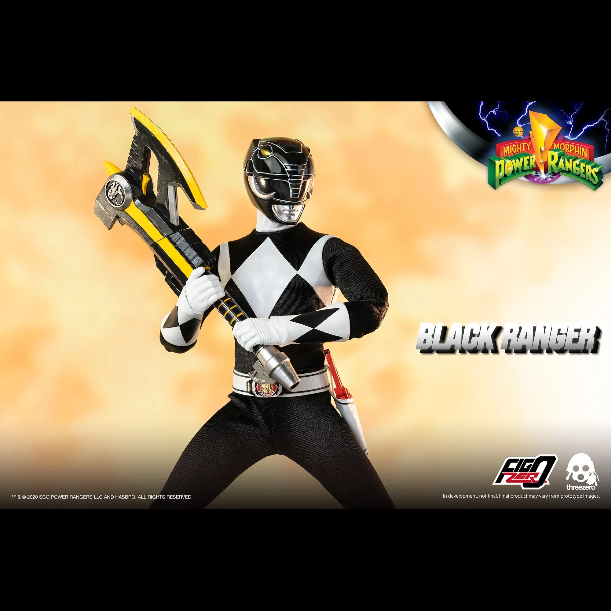 Mighty Morphin Power Rangers Black Ranger Collectible Figure 1/6 Scale By Threezero