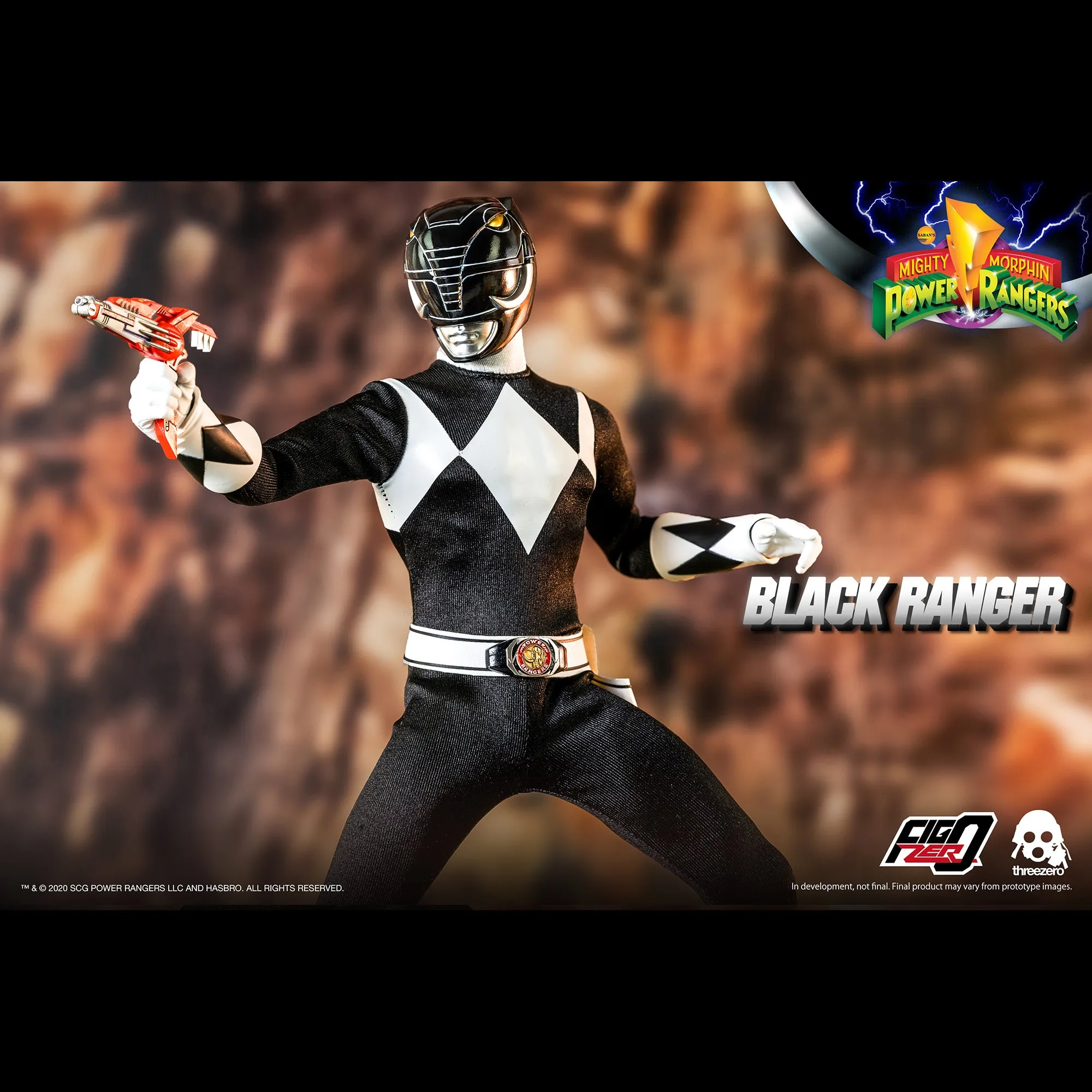 Mighty Morphin Power Rangers Black Ranger Collectible Figure 1/6 Scale By Threezero