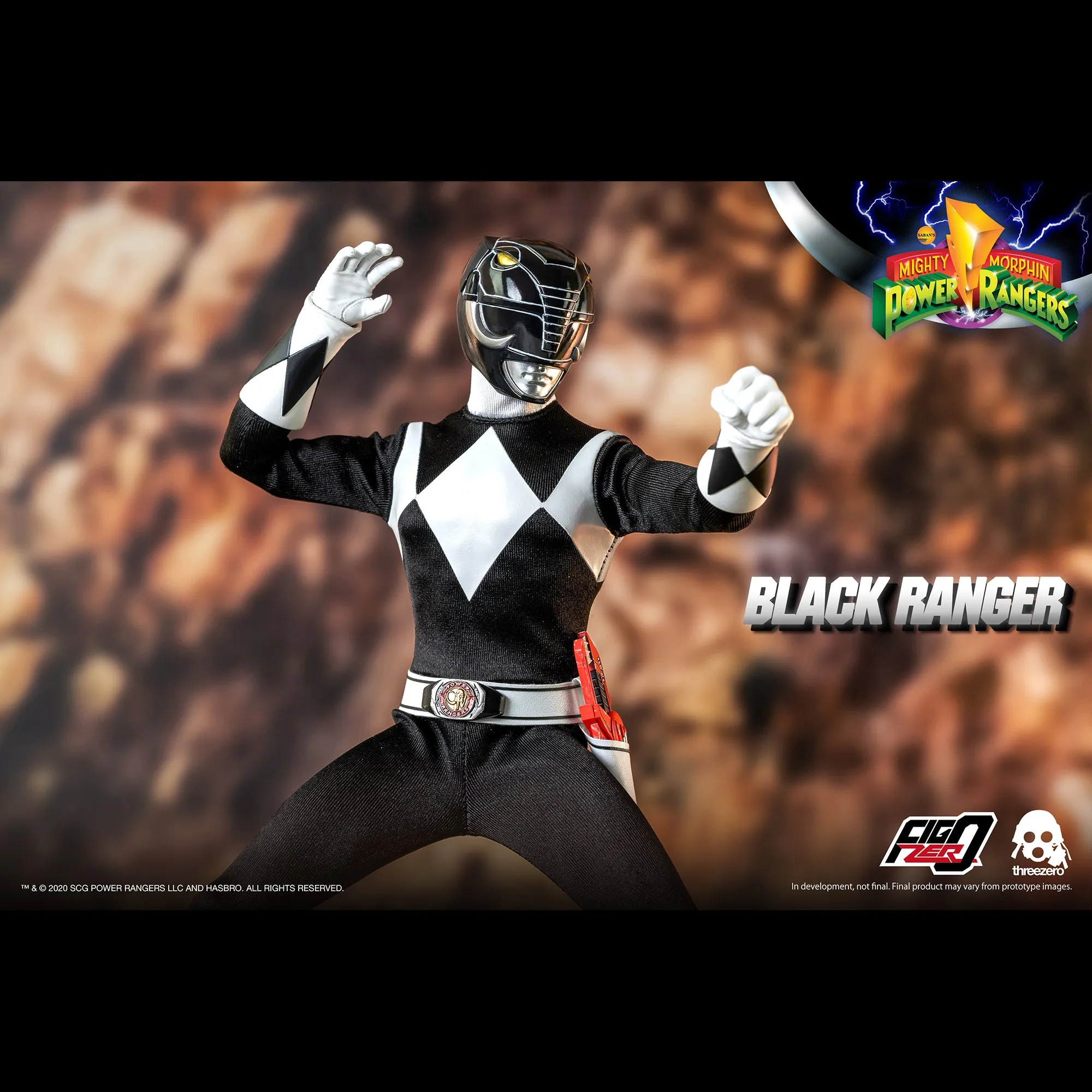 Mighty Morphin Power Rangers Black Ranger Collectible Figure 1/6 Scale By Threezero
