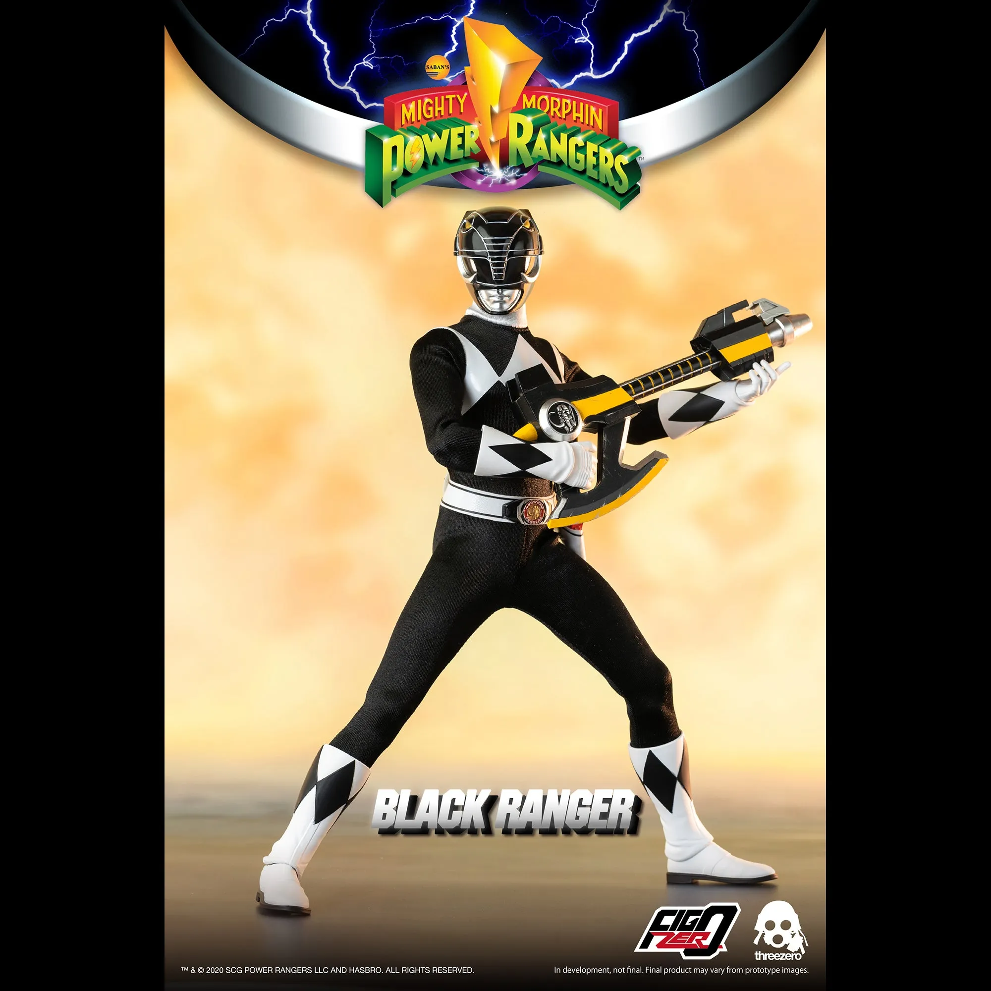 Mighty Morphin Power Rangers Black Ranger Collectible Figure 1/6 Scale By Threezero