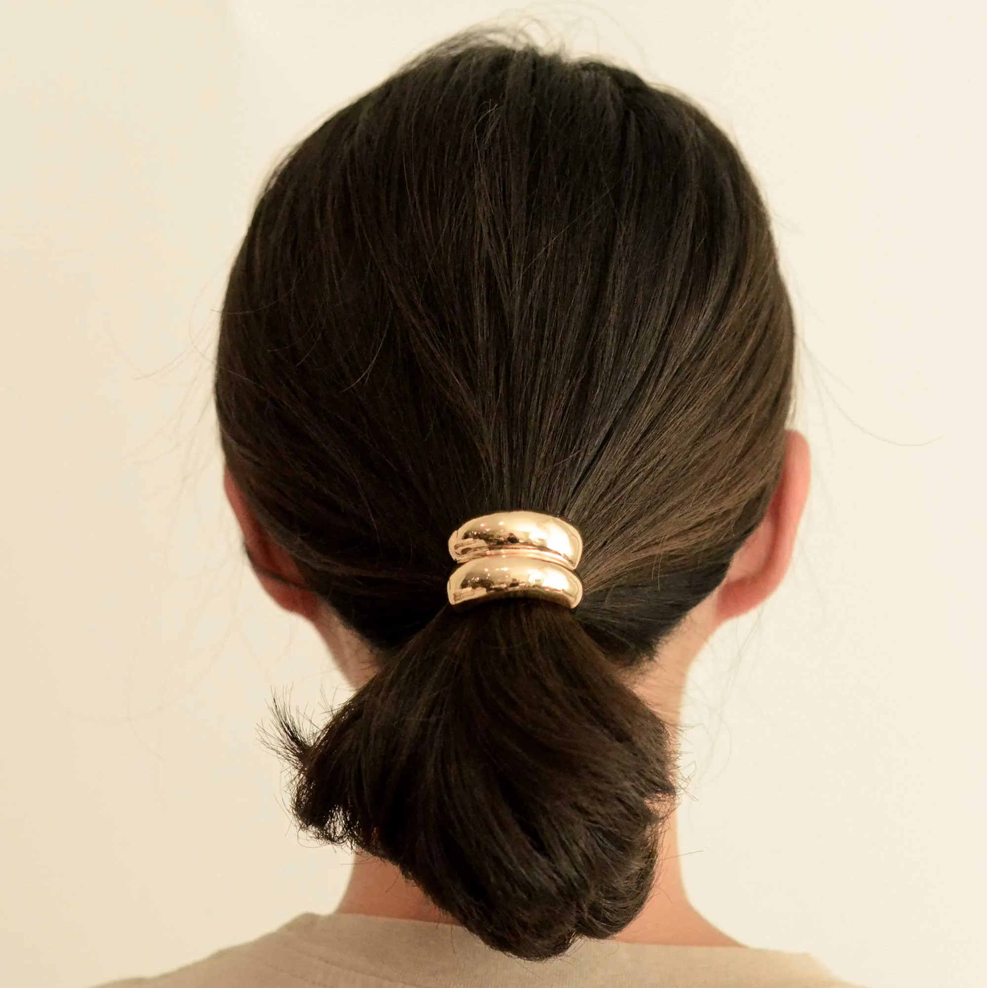 Mini Double Arch Metal Ponytail Hair Tie | Gold or Silvers