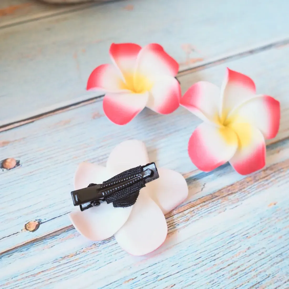 Mini Red Lucky Plumeria Flower Hair Clip