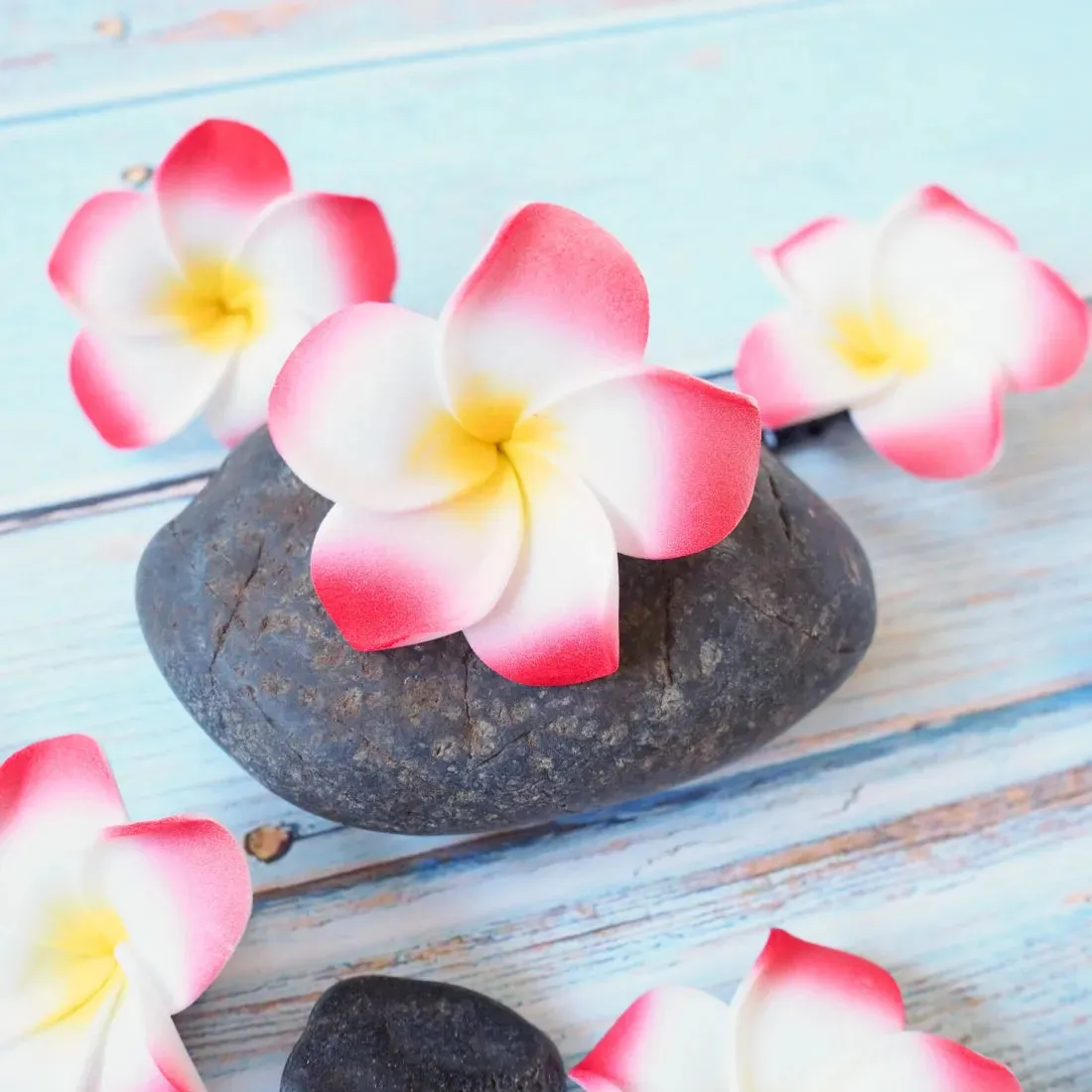 Mini Red Lucky Plumeria Flower Hair Clip