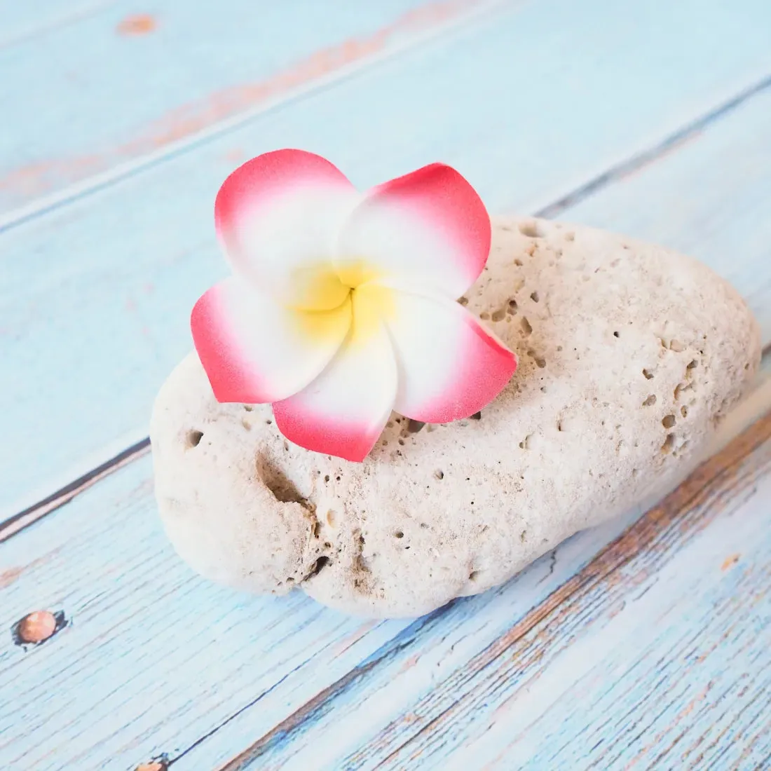 Mini Red Lucky Plumeria Flower Hair Clip