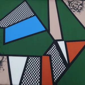 Multicolored Geometric Printed Neoprene Fabric