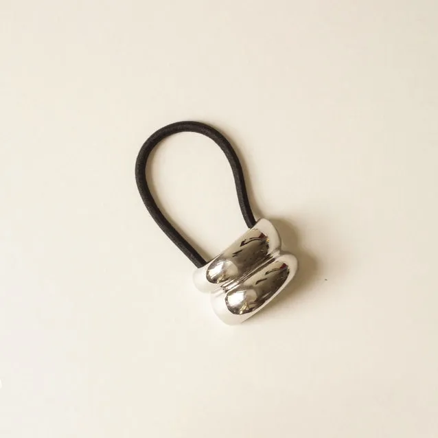 NAR'SHA Mini Double Arch Metal Hair Tie - Silver