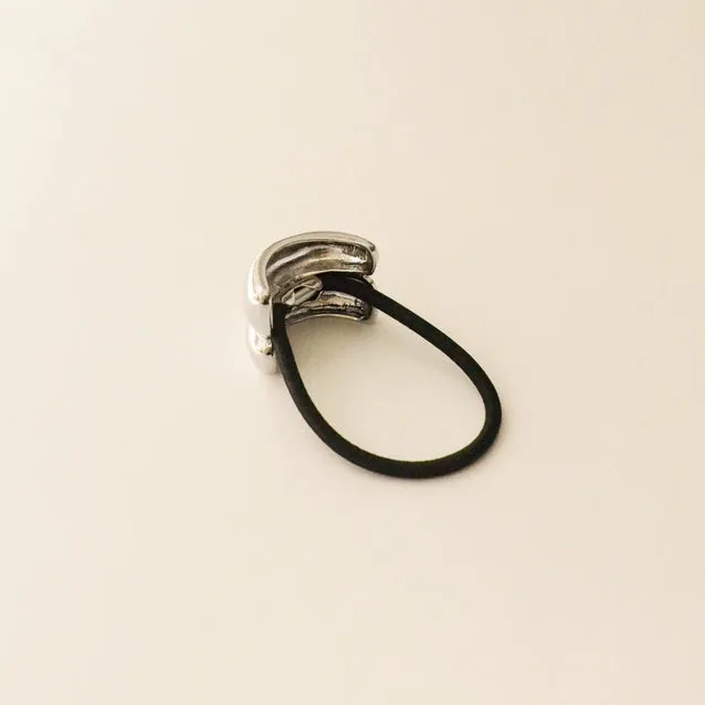 NAR'SHA Mini Double Arch Metal Hair Tie - Silver