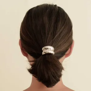 NAR'SHA Mini Double Arch Metal Hair Tie - Silver