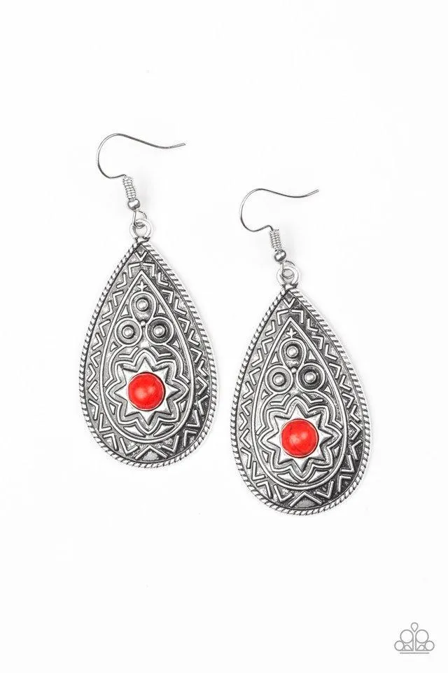Paparazzi Earring ~ Summer Sol - Red