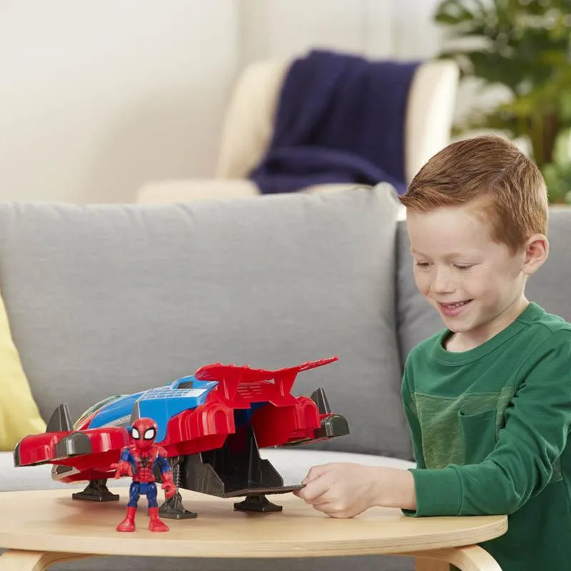 Playskool Heroes Marvel Super Hero Adventures Spider-Man Jetquarters, 5-Inch Action Figure and Vehicle Set