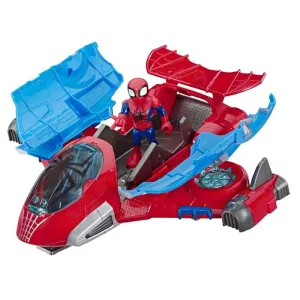 Playskool Heroes Marvel Super Hero Adventures Spider-Man Jetquarters, 5-Inch Action Figure and Vehicle Set