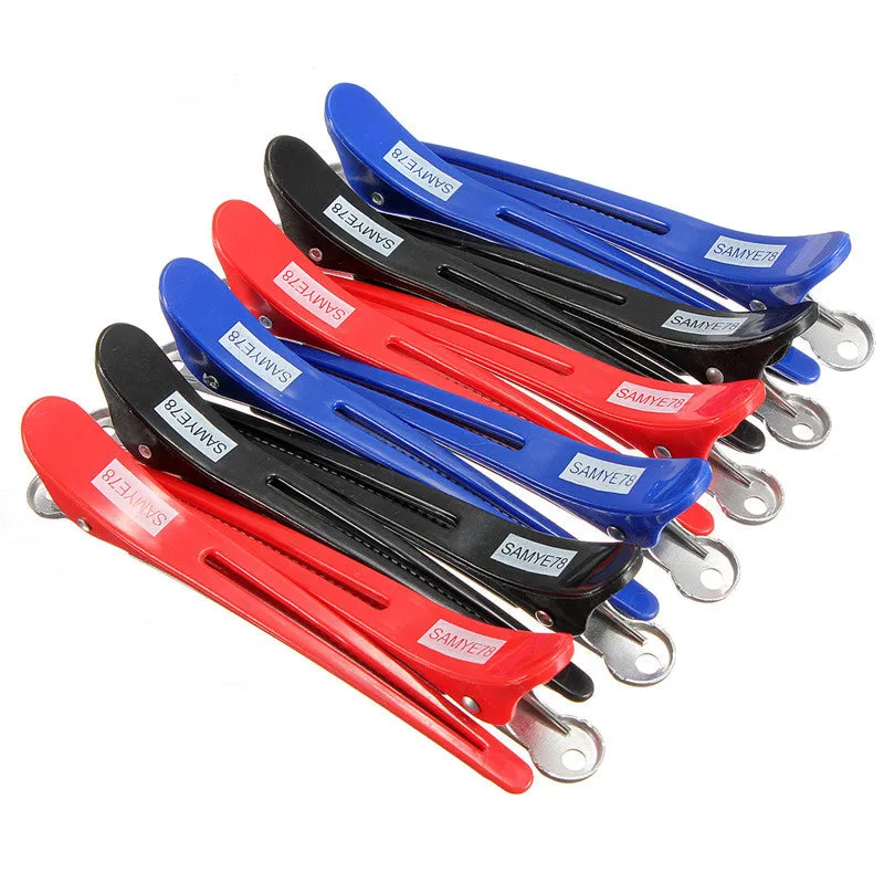 Pro 12PCS/Pack Aluminum Metal Professional Hairdressing Salon Section Hair Grip Clips Styling Tools